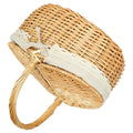 SEWACC Picnic Basket with Lid Large Wicker Storage Basket for Bread Fruit Outdoor Picnic and Food Storage