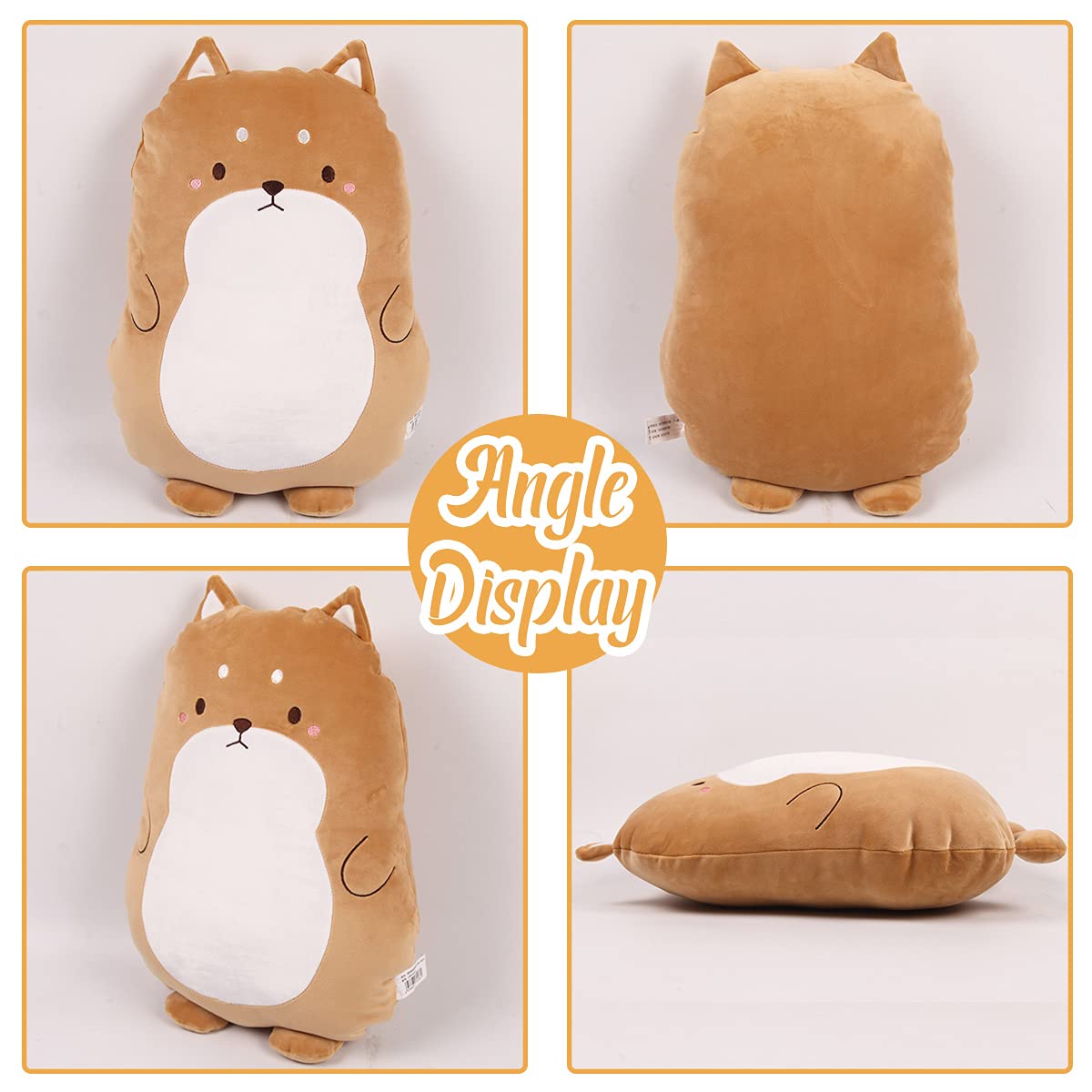 Arelux Soft Shiba Inu Plush Cuddle Pillow Cute Dog Stuffed Animal Plush Corgi Toy Puppy Plushies Room Decor Accompany For Friend