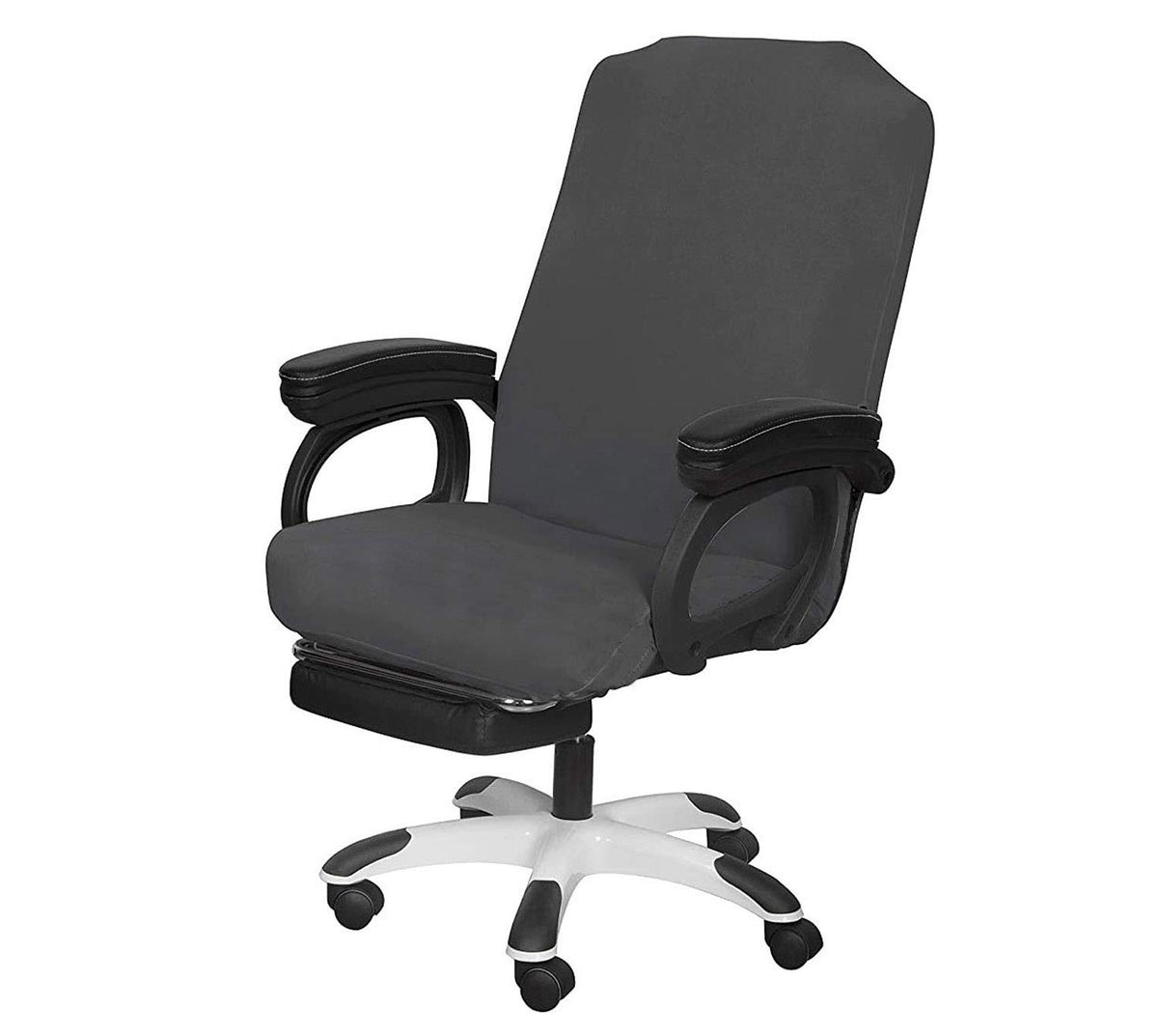 Saraflora Office Chair Cover- Large, Grey- Removable Computer Chair Cover For Office Chair With Zipper For Universal Rotating Ch