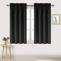 Dwcn Blackout Curtains Room Darkening Thermal Insulated Bedroom Curtains Window Treatments, 42 X 45 Inches Long, Set Of 2 Black