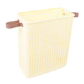 JTLB Slim Laundry Basket Foldable Space Saving Sturdy PP Plastic Narrow Clothes Hamper for Bathroom Corner Cream White (No Wheel