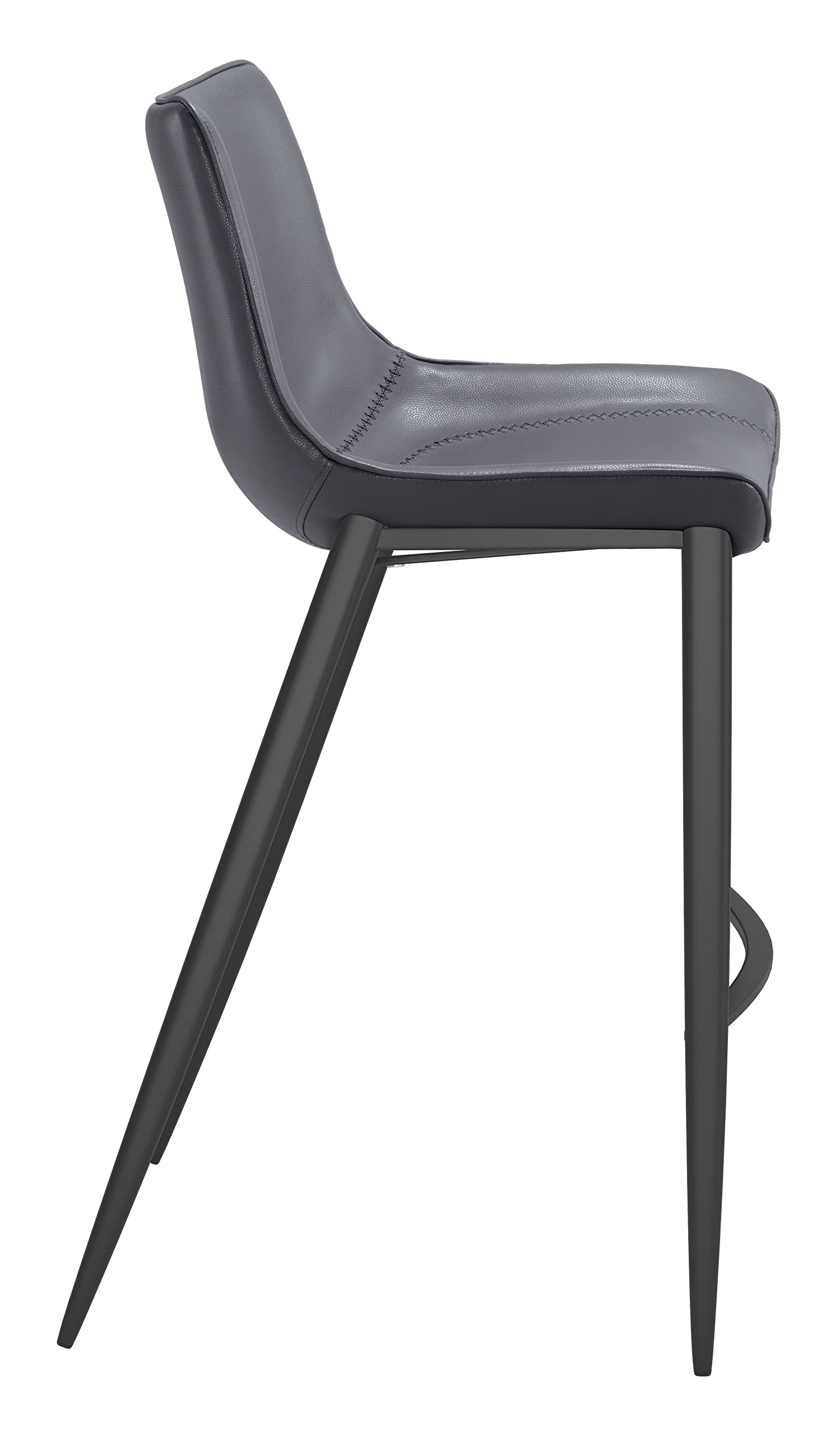 Zuo Magnus Barstool Dark Gray & Black