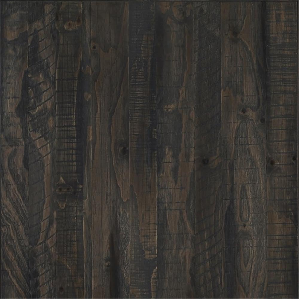 Steve Silver Furniture Heston 5pc Dining Table Set, Farmhouse Design, Included One 66 to 84-Inch Dining Table with 18-Inch Leaf and 4 Upholstered Side Chairs, 42&quot; L x 66&quot; W x 30&quot; H, Brown, White