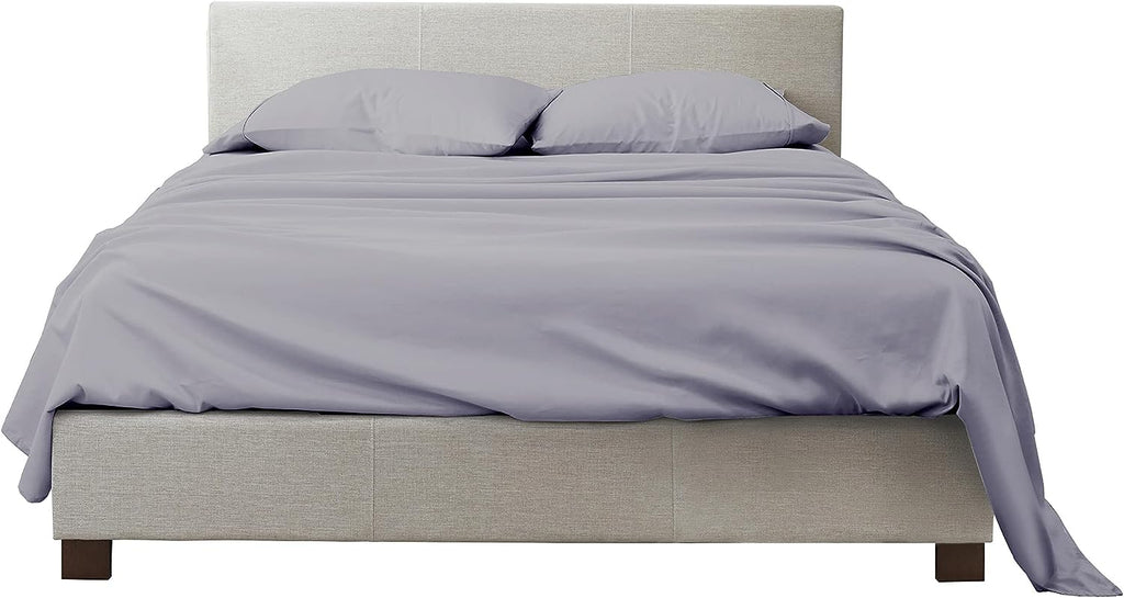 Flex Head King Sheets Sets For Adjustable Beds-Top Split King Sheets Sets (4 Pcs) King 34 Inch Down Sheets Light Grey Solid 16 Inch Deep Sheets