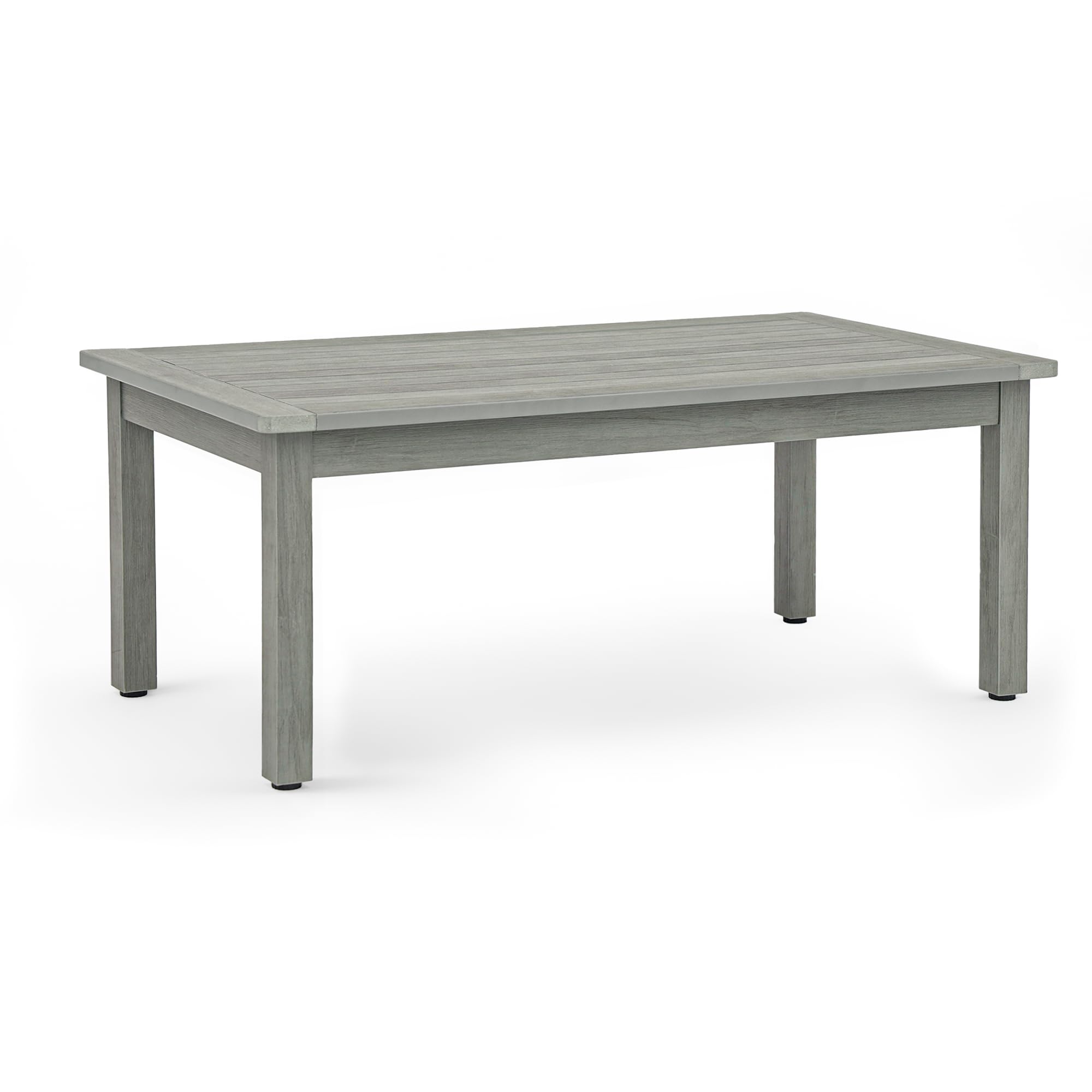 Lue Bona Outdoor Coffee Table, Hdps Patio Coffee Tables For Outside Rectangle, Adjustable Levelling Feet/Weather Resistant, Patio Table For Deck, Pool, Balcony, Indoor Or Outdoor Use, Gray