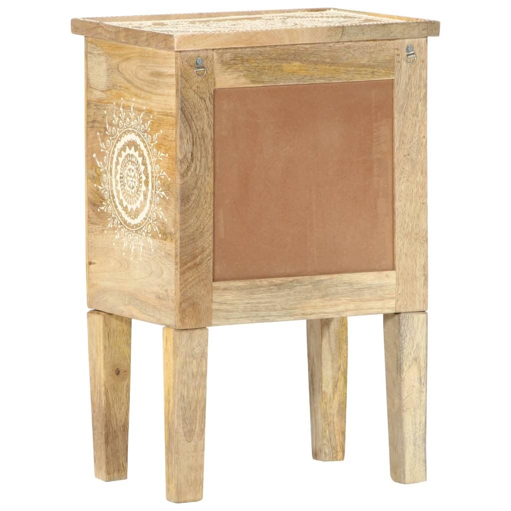 Hand Painted Bedside Table 40 x 30 x 60 cm in Solid Mango Wood