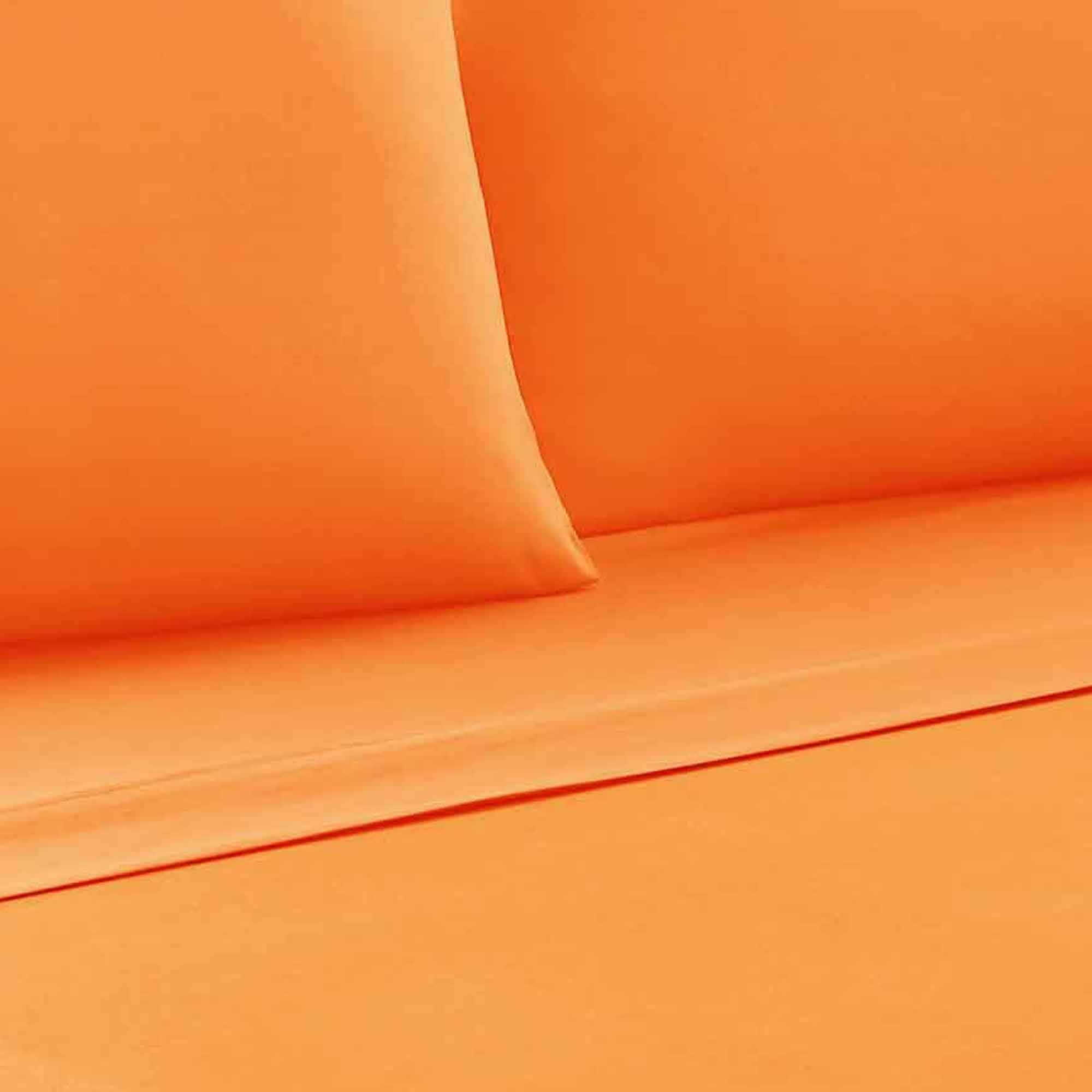 Tup The Urban Port Bezons 3 Piece Twin Size Plain Sheet Set, Orange