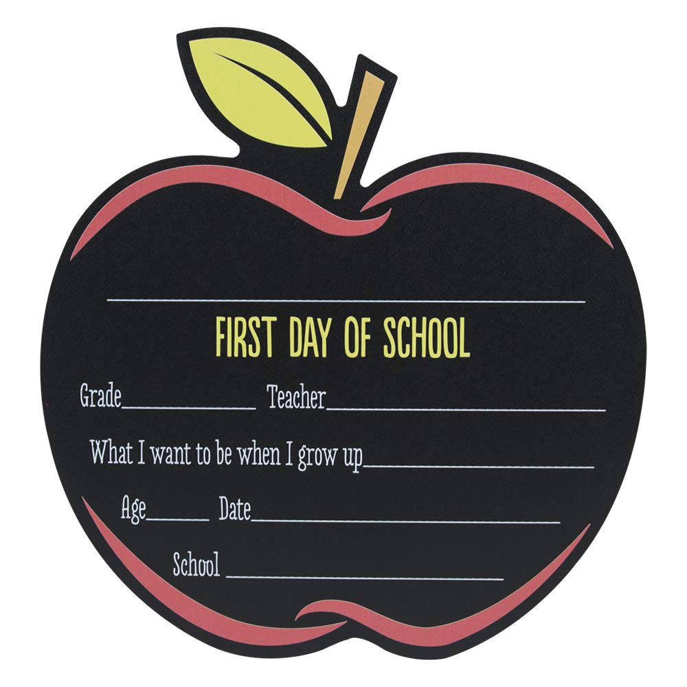 Canopy Street First & Last Day Of School Reusable Chalkboard Sign Photo Prop Set - Easy Clean Back To School And Last Day Sign -