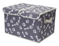 Geyecete Large Storage Boxes  Large Linen Fabric Foldable Storage Cubes Bin Box Containers with Lid and Handles for Dog Apparel