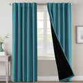 H.VERSAILTEX 100% Blackout Curtains for Bedroom with Black Liner Full Room Darkening Curtains Thermal Back Tab/Rod Pocket Window