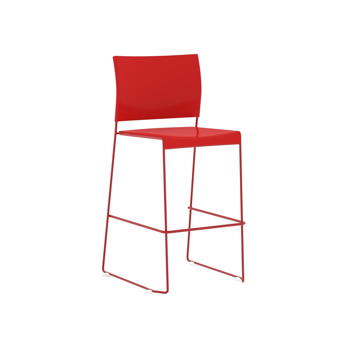 Safco Products 4273RR Currant Bistro-Height Chair, Set of 2, Plastic Seat, Red Frame, Red