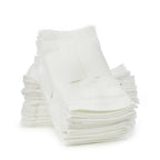 BC BARE COTTON Eco Cotton Washcloths - Cam Border - White - Set of 60