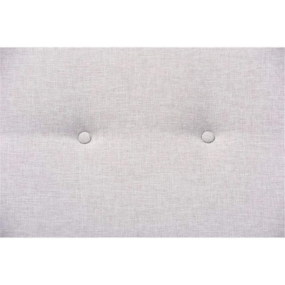 Baxton Studio Theo Mid-Century Modern Greyish Beige Fabric Upholstered Walnut Finished Bench