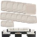 Tecosara Outdoor Cushion Covers Replacement 14 Pcs Patio Cushion Covers Fit For 7Pieces 6-Seater Wicker Rattan Sectional Couch S