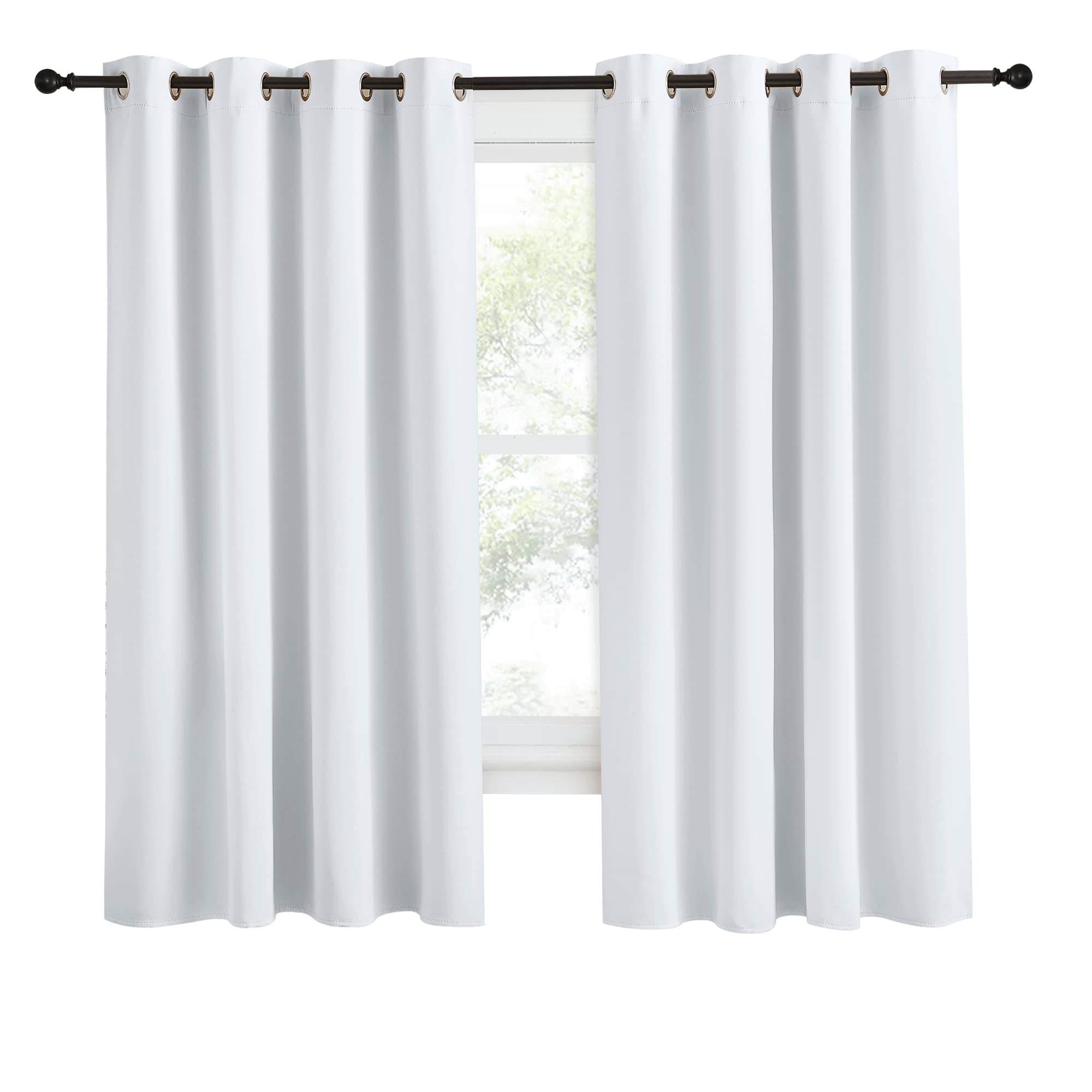 Nicetown Room Darkening Window Curtain Panel, 55X68 Inches, 1 Pack, Cloud Grey Color, Solid Thermal Insulated Blind Privacy Drape For Bedroom