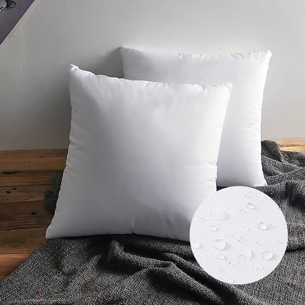 Lemonworld 22 X 22 Throw Pillow Inserts Outdoor Pillow Insert Waterproof For Couch - Set Of 2 Large Lumbar Pillows For Bed Squar