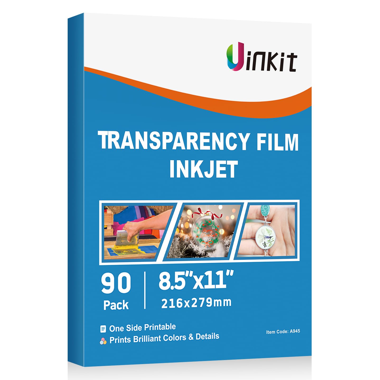 Uinkit Bulk 90 Sheets Printable Transparency Film Acetate Clear Sheets For Crafts 8.5X11 Ohp Overhead Projector Film For Inkjet