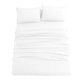 Ghooss 4 Piece Bed Sheet Set(Queen,White)-1 Flat Sheet,1 Fitted Sheet And 2 Pillowcases,Microfiber Super Soft,Machine Washable &