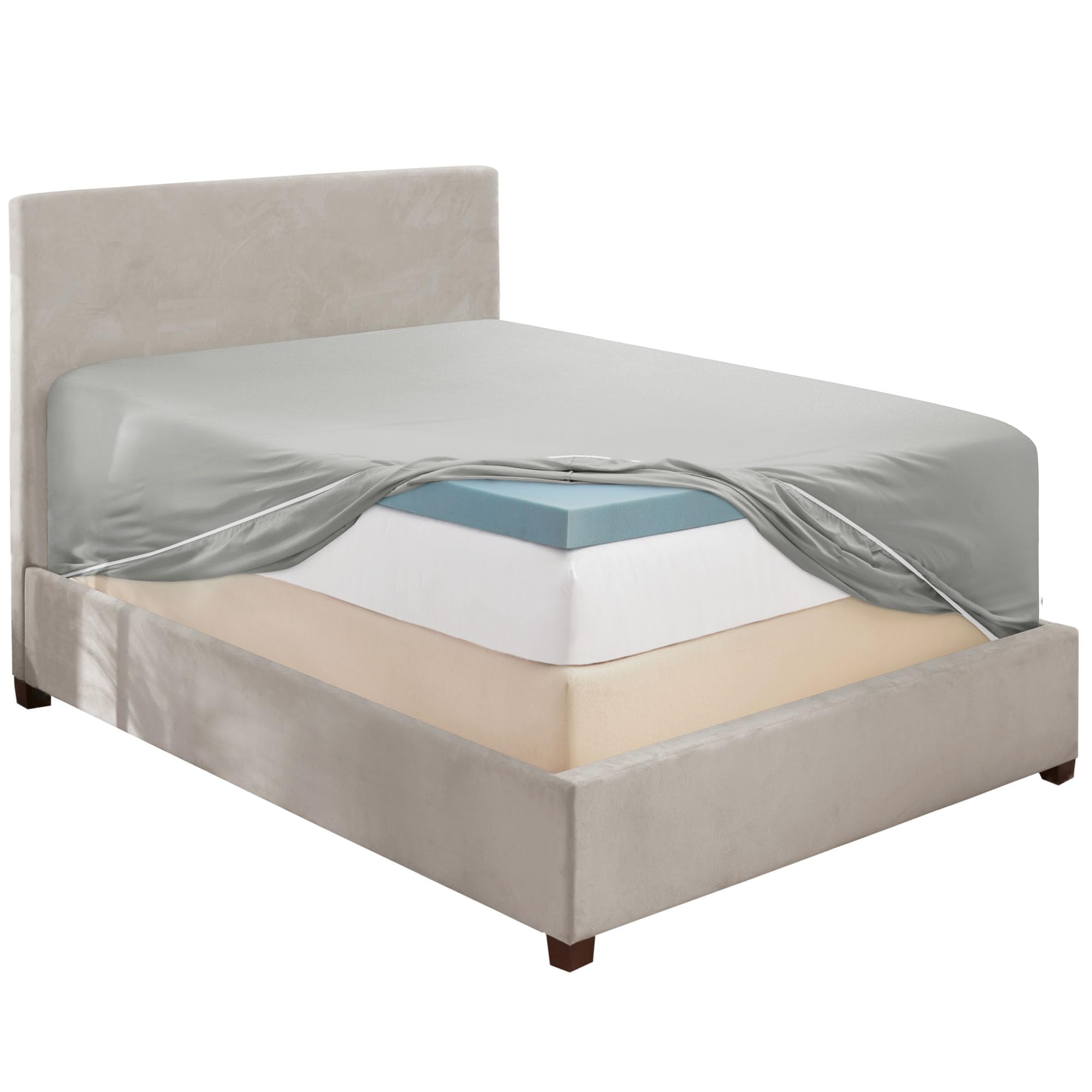 Hearth & Harbor Light Grey Twin Xl Fitted Sheet Only, Extra Deep Pocket Fitted Bed Sheet, 1800 Microfiber Xl Twin Fitted Sheet, Ultra Soft Fitted Sheet Twin Xl Fits Up To 24 Inch Mattress