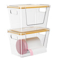 Delamu 2 Pack Trash Bag Dispenser, Stackable Garbage Bag Holder