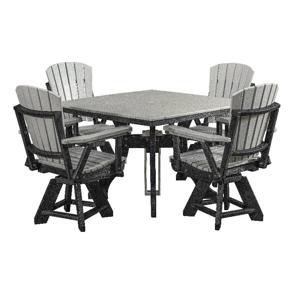 American Furniture Classics Square Set, Dining Height, Light Grey And Black
