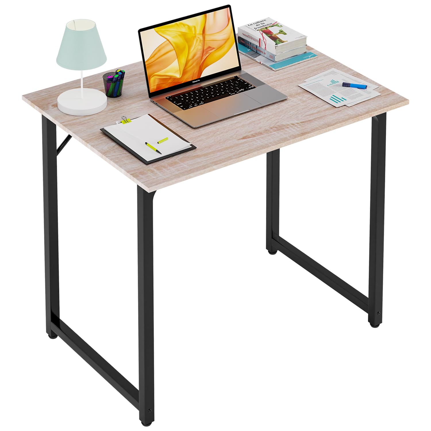 Paylesshere 32/39/47 Inch Computer Desk Study Writing Table, Adjustable Feet, Modern Furniture For Home Office (1, Nature, 32 Inch)