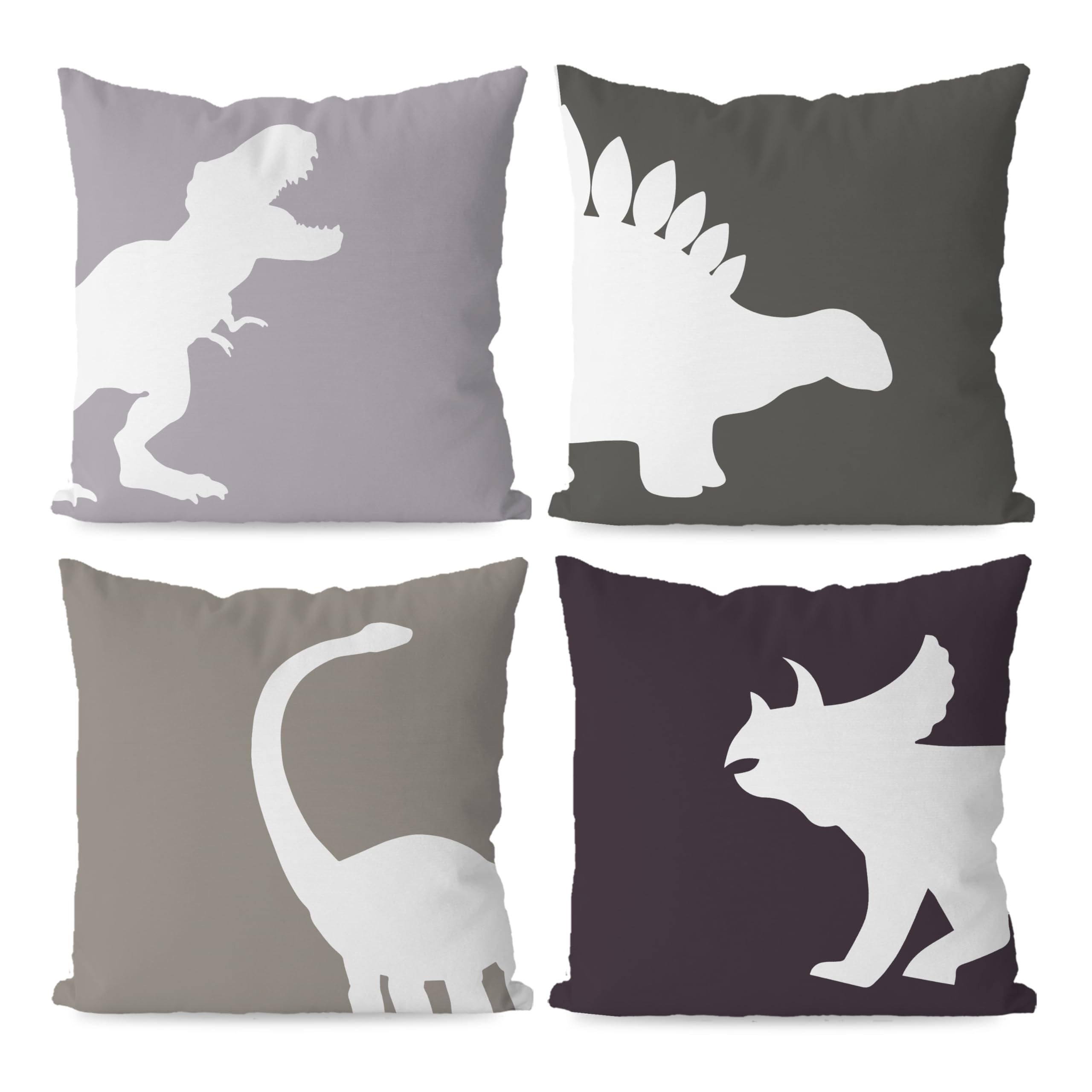 Keuspi Dinosaur Pillow Covers Dino Throw Pillow Covers 18X18 Set Of 4 Dinosaur Room Decor For Boys Dinosaur Pillowcase For Boys