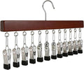 Clothes Hanger with 12 Metal Clips, 40 cm, Brown