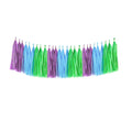 Blue Green and Purple Tassel Garland Banner Paper Tassels for Monsters Inc Birthday Party Decorations,Pack of 15