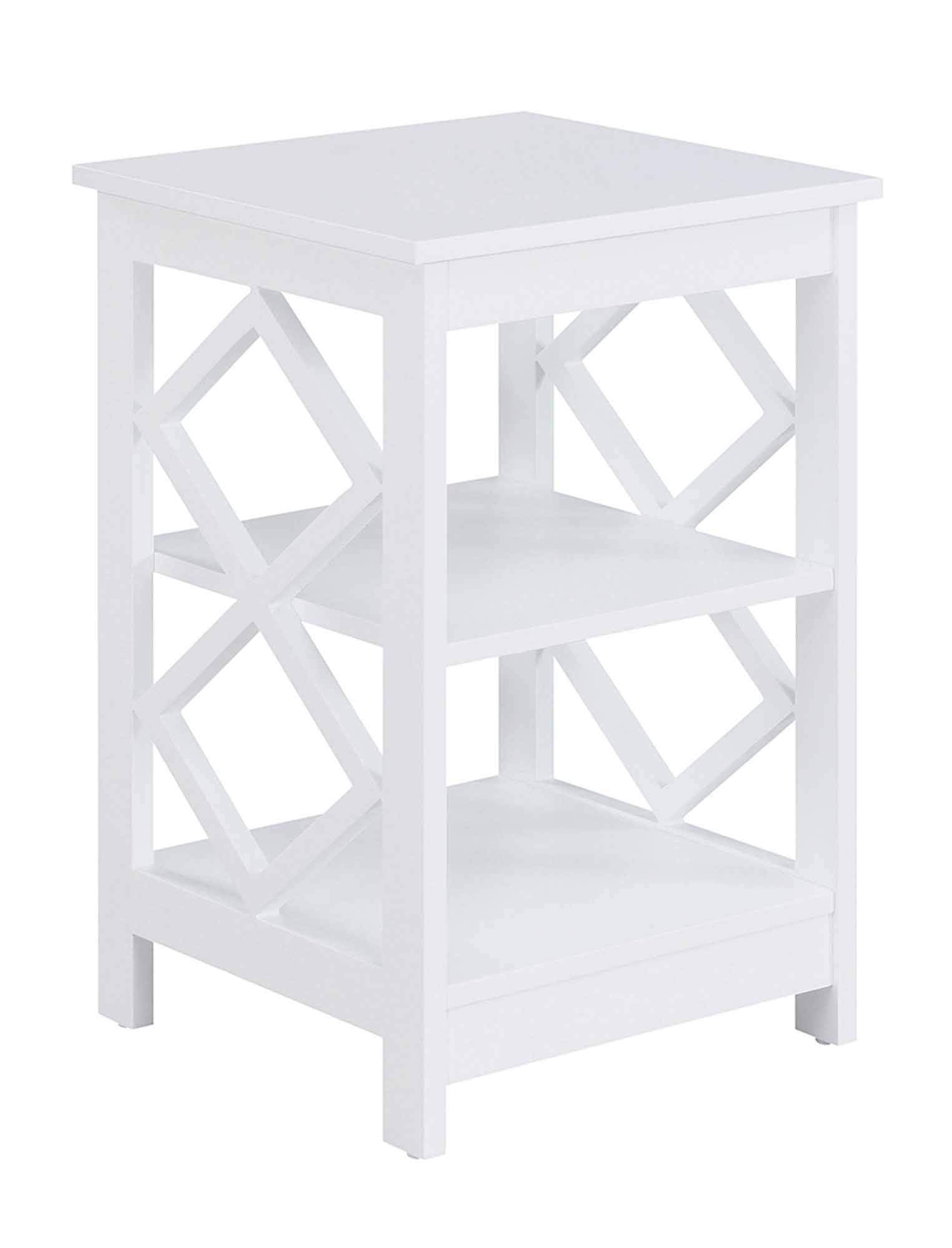 Convenience Concepts Diamond End Table, White
