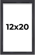 12x20 Shadow Box Frame Contemporary Black | 1'' Depth of Usable Space| Interior Size 12x20 or 20x12 Inches| UV Resistant Acrylic