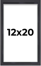 12x20 Shadow Box Frame Contemporary Black | 1'' Depth of Usable Space| Interior Size 12x20 or 20x12 Inches| UV Resistant Acrylic