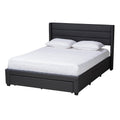 Baxton Studio Braylon Platform Storage Bed, Queen, Charcoal Grey/Dark Brown (232-13079-HiT)