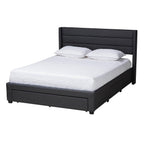 Baxton Studio Braylon Platform Storage Bed, Queen, Charcoal Grey/Dark Brown (232-13079-HiT)