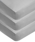 American Baby Company 3 Pack Fitted Crib Sheets 28' X 52', Soft Breathable Neutral 100% Cotton Jersey Sheet, Grey, For Boys An