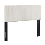 Modway Keira Channel Tufted Performance Velvet Upholstered Full / Queen Headboard in Ivory