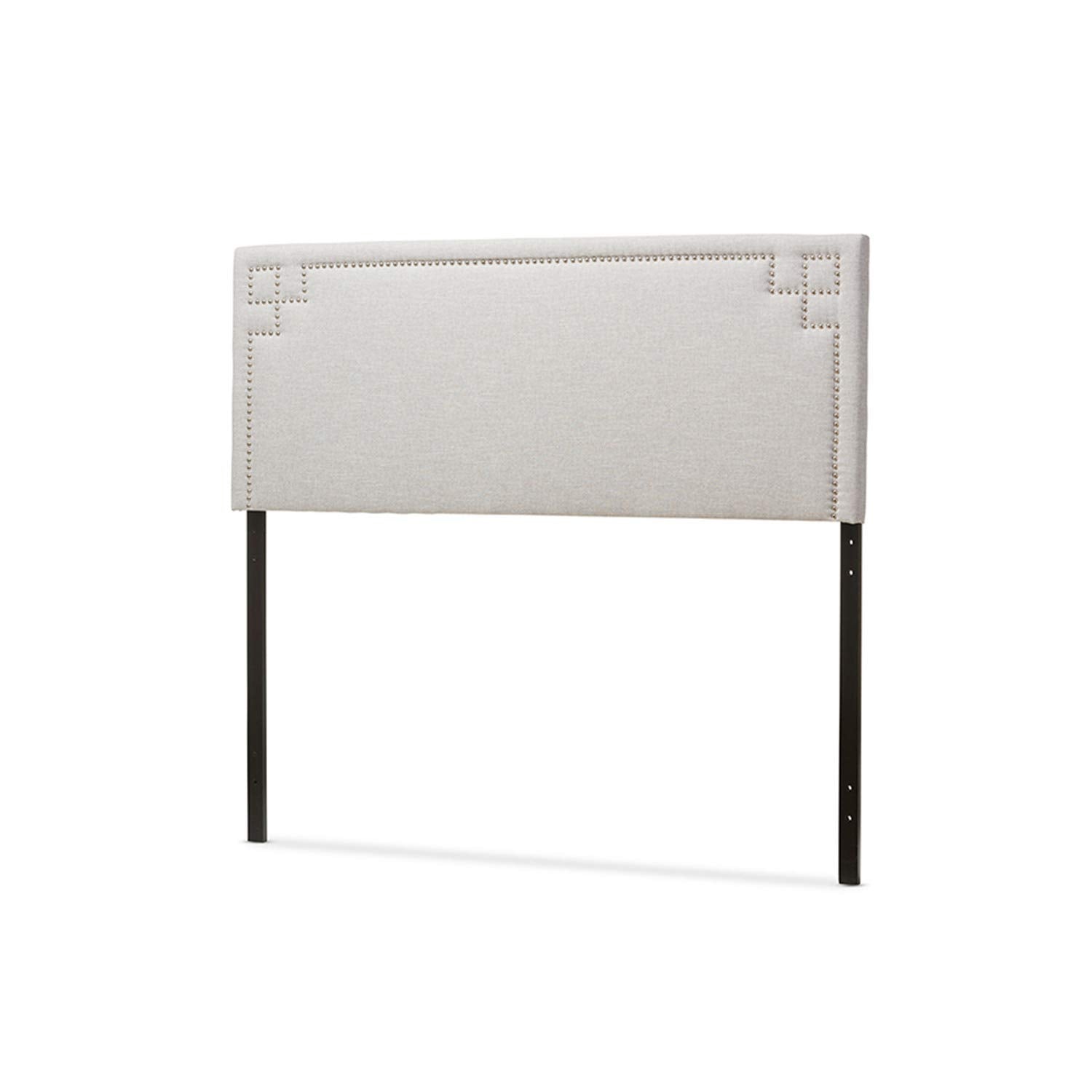 Baxton Studio Geneva Modern and Contemporary Greyish Beige Fabric Upholstered Twin Size Headboard