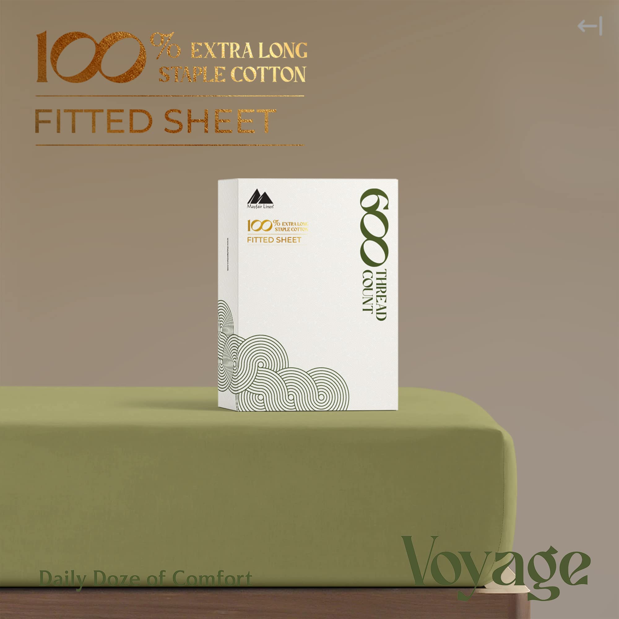 Mayfair Linen 100% Egyptian Cotton Full Size Fitted Sheet Only - 600 Thread Count 16' Deep Pocket Full Size Fitted Sheet, Soft Cooling Sateen No Pop-Off Elastic Bottom Sheet For Adults - Sage Green