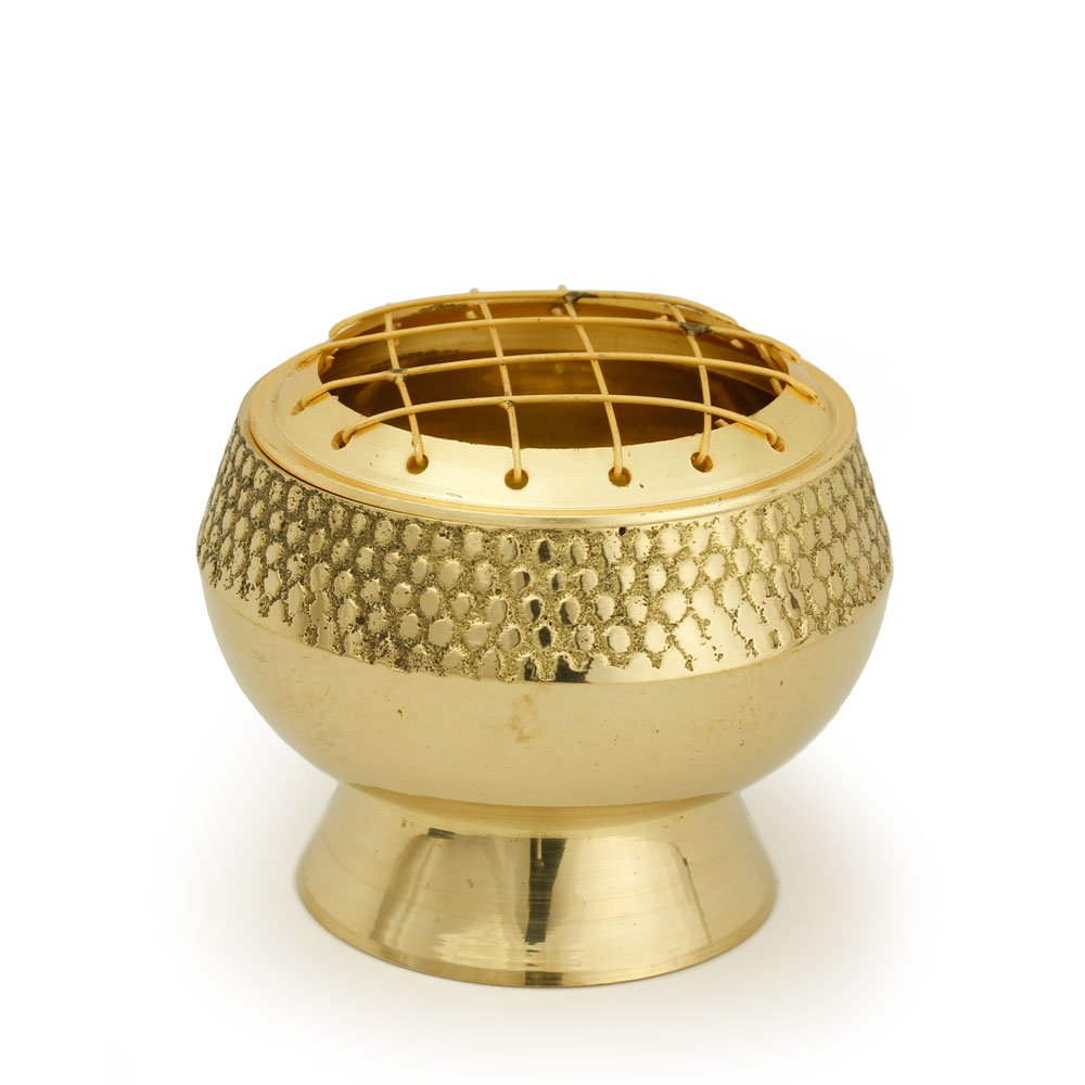 Brass Burner Emboss high Base net top 2.5' Hx2.75 D