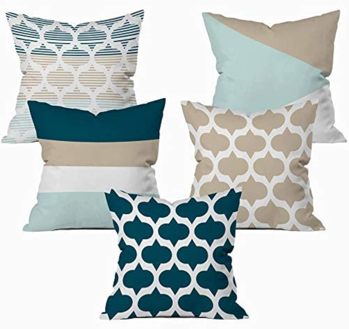 The Purple Tree Printed Cotton Cushion Covers Set Of 5 (40X40 Cm, Multicolour)