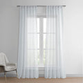 HPD Half Price Drapes Solid Sheer Curtains For Living Room Linen Texture 50 X 96 (1 Panel), SHCH-SS07161-96, Aspen White