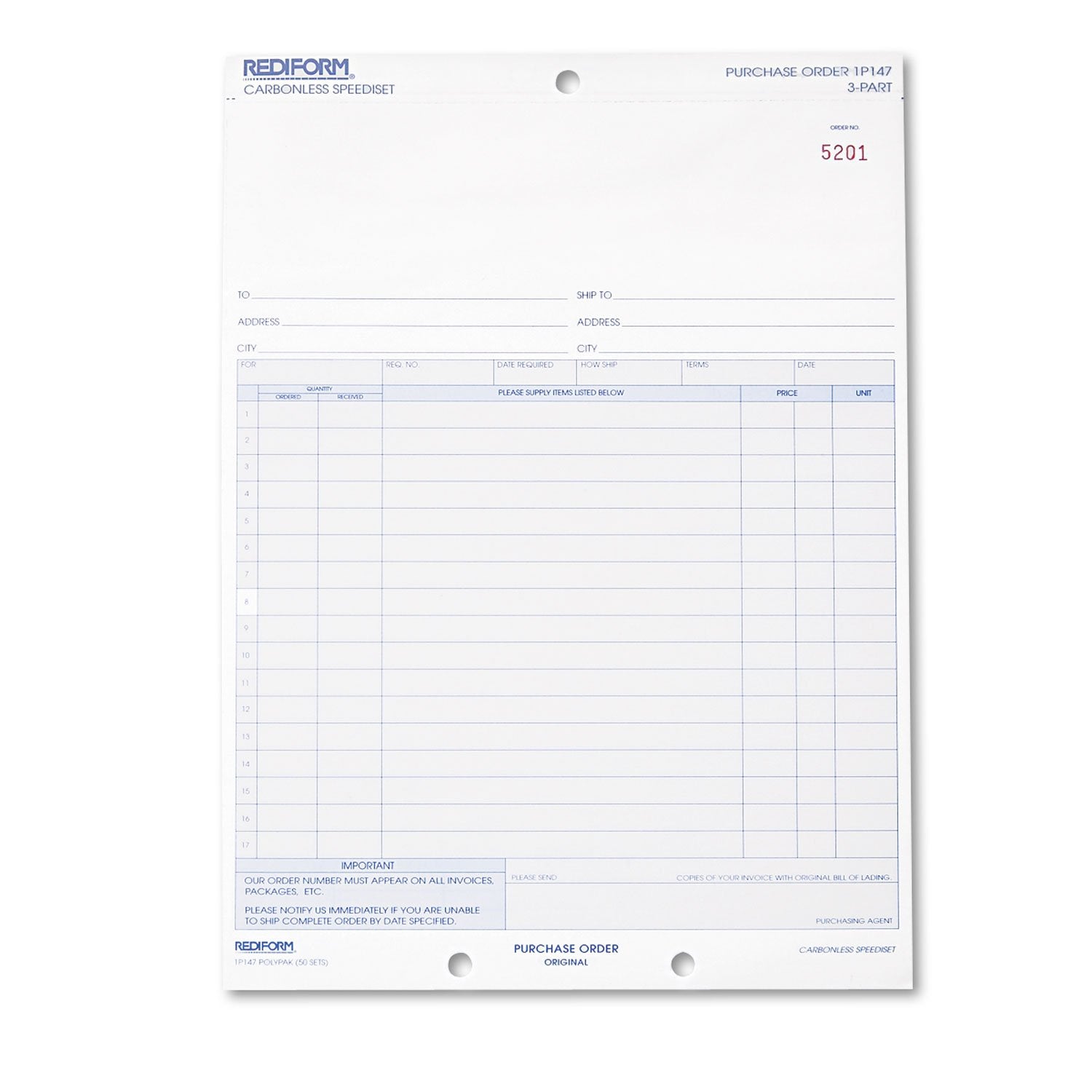 Red1L147 - Rediform Purchase Order Book