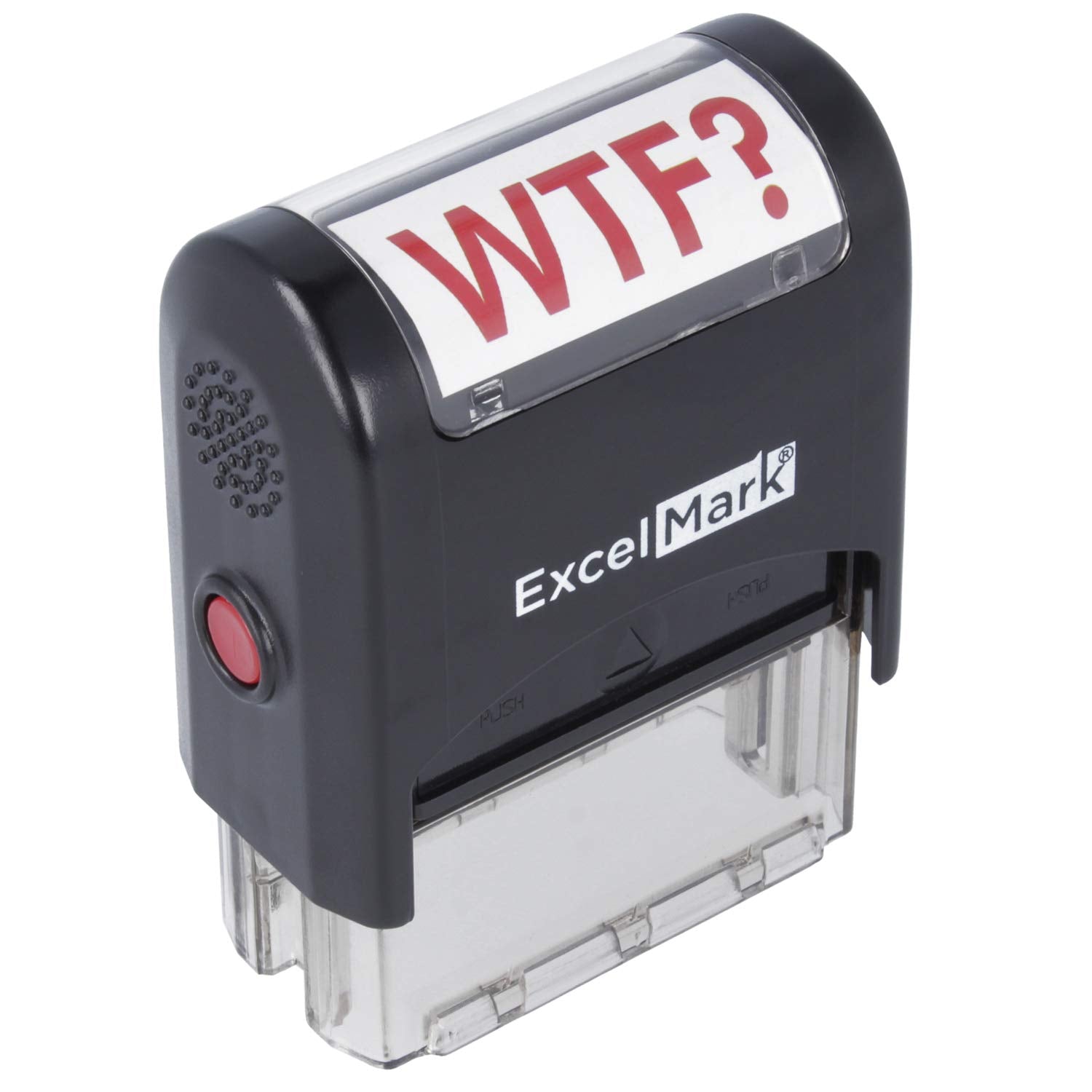 Self-Inking Novelty Message Stamp - Wtf? - Red Ink