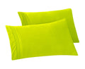 Elegant Comfort Solid Pillowcases 1500 Thread Count Egyptian Quality - Easy Care, Smooth Weave, Wrinkle And Stain Resistant, Easy Slip-On, 2-Piece Set, Standard/Queen Pillowcase, Lime