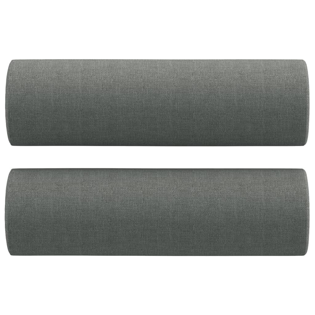 vidaXL Dark Gray Fabric Throw Pillows - 2 pcs Cylindrical Bolster Cushions for Comfort, Versatility, and Style