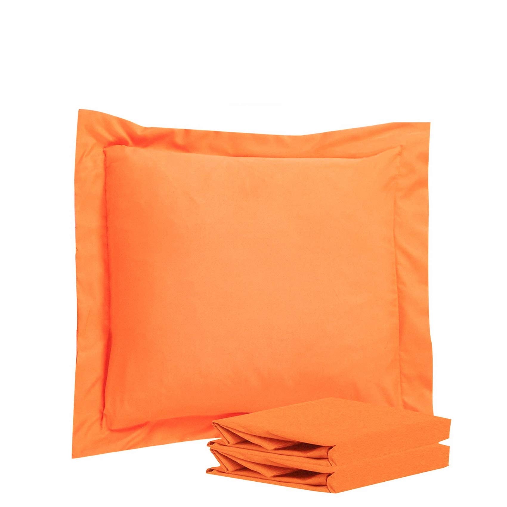 Ntbay 100% Brushed Microfiber 26X26 Euro Pillow Shams Set Of 2, Super Soft And Cozy European Throw Pillow Covers, Wrinkle, Fade, Stain Resistant Square Pillow Cases, Orange