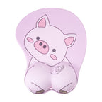 Kaigobox Mouse Pad Wrist Support, Pig Shape Design Pink Mouse Pad With Non-Slip Base, Desktop Computer Laptop Ergonomic Mousepad