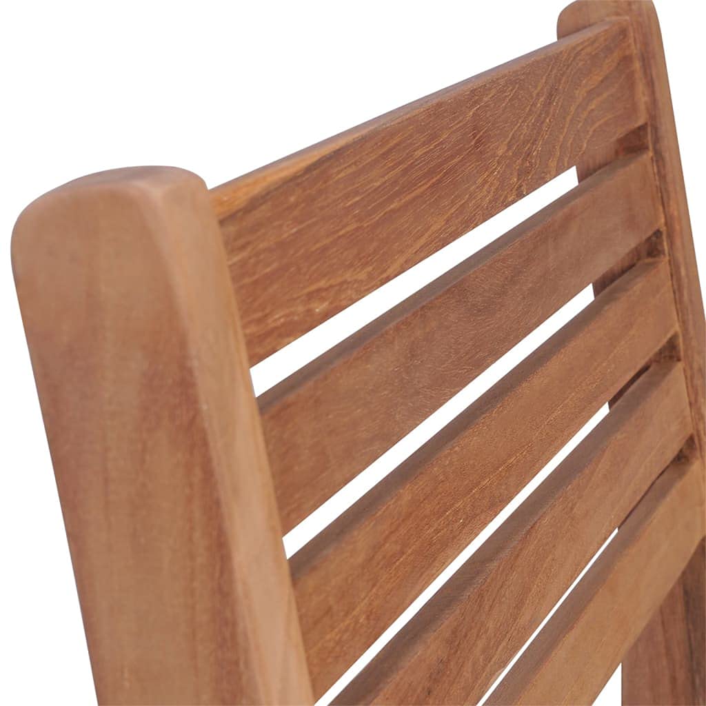 vidaXL Set of 6 Stackable Patio Chairs - Durable Teak Wood Outdoor Furniture with Fine Sanded Finish, Suitable for Homes, Offices, Bars and Cafes