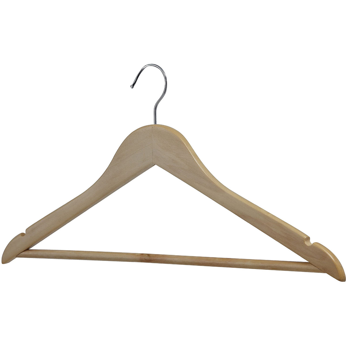 Lorell, LLR01066, Wooden Coat Hanger, 30 / Carton, Natural