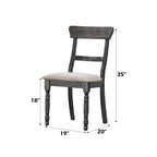 Acme Wallace 2 Pieces Dining Side Chair in Light Brown and Weathered Gray